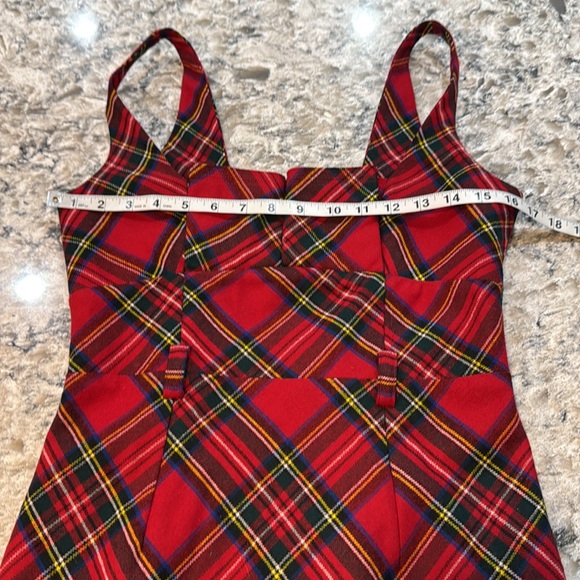 L.A.M.B. | Gwen Stefani Vintage Plaid Wool Dress 2000s Y2K in Red Size S Small - Picture 8 of 16